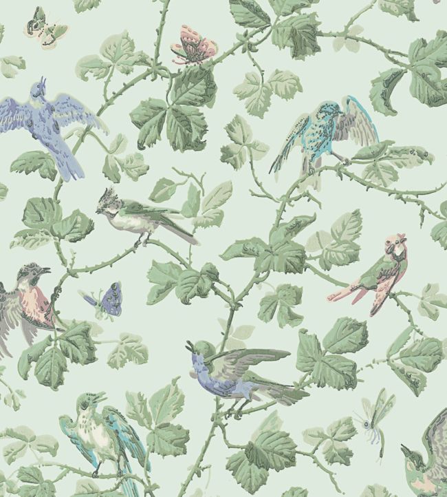 Winter Birds Wallpaper - Green