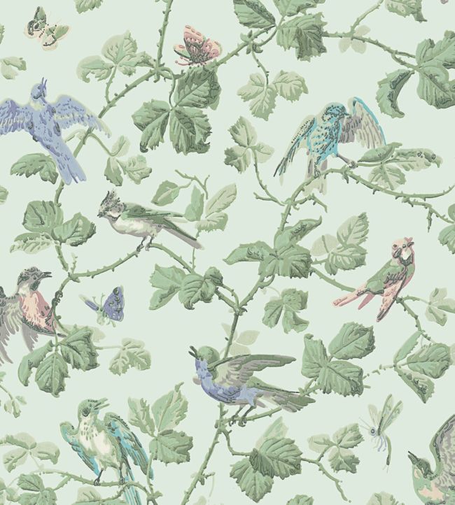 Winter Birds Wallpaper - Green - Cole & Son