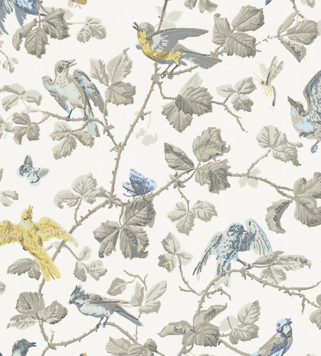 Winter Birds Wallpaper - Gray