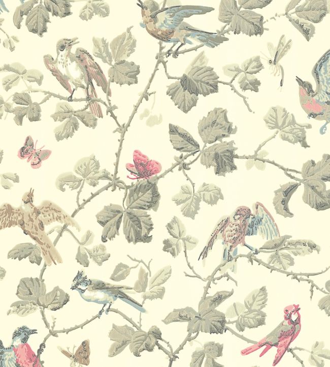 Winter Birds Wallpaper - Cream
