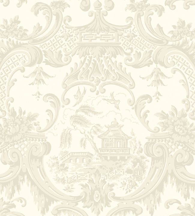 Chippendale China Wallpaper - White