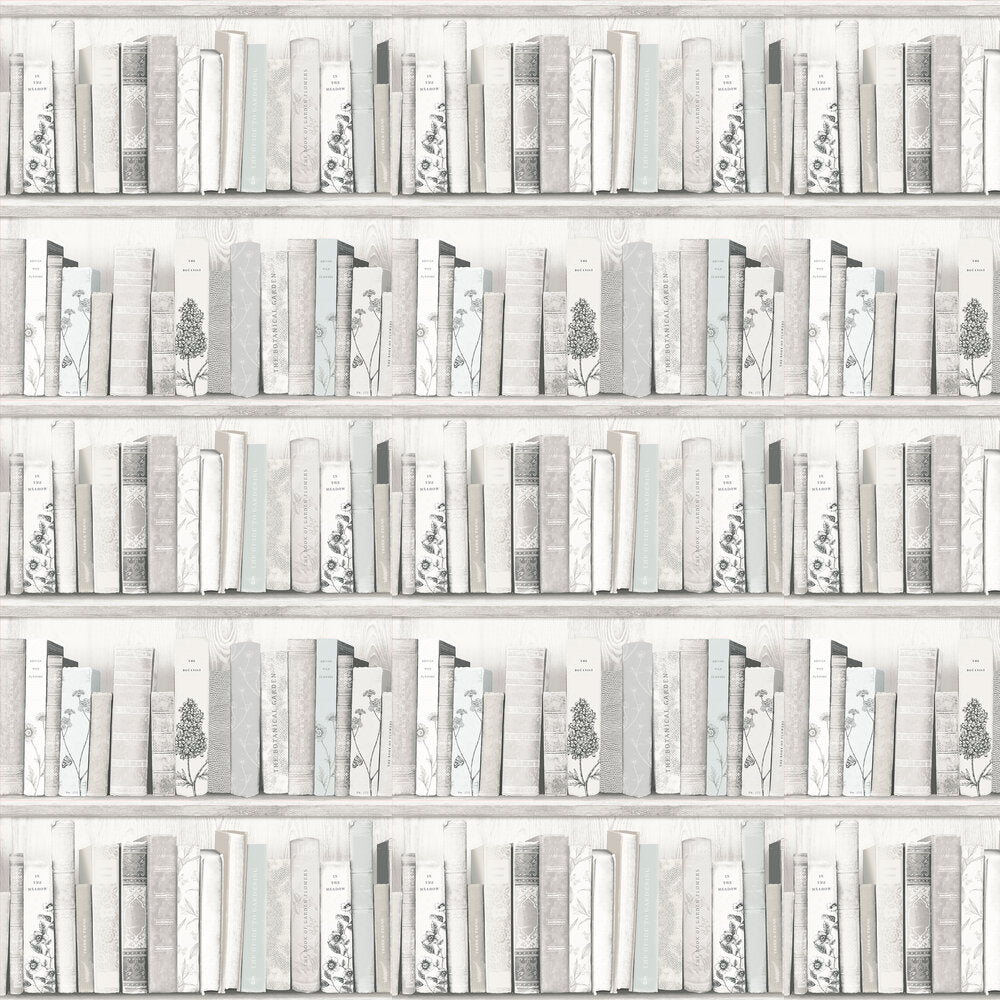 Botany Library Wallpaper - Gray