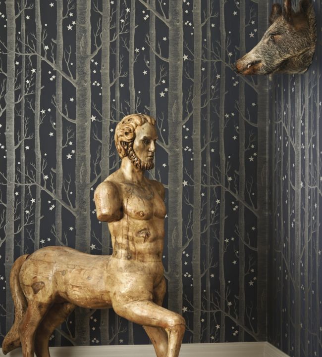Woods & Stars Wallpaper - Black - Cole & Son