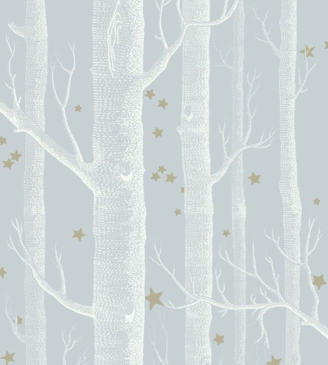 Woods & Stars Wallpaper - Silver 