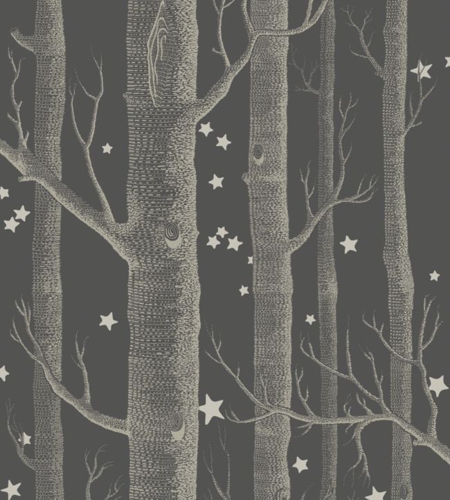 Woods & Stars Wallpaper - Black