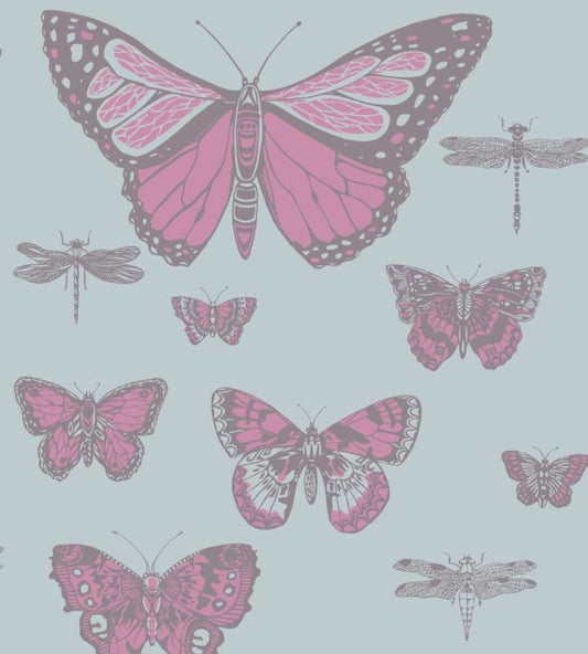 Butterflies & Dragonflies Wallpaper - Teal - Cole & Son