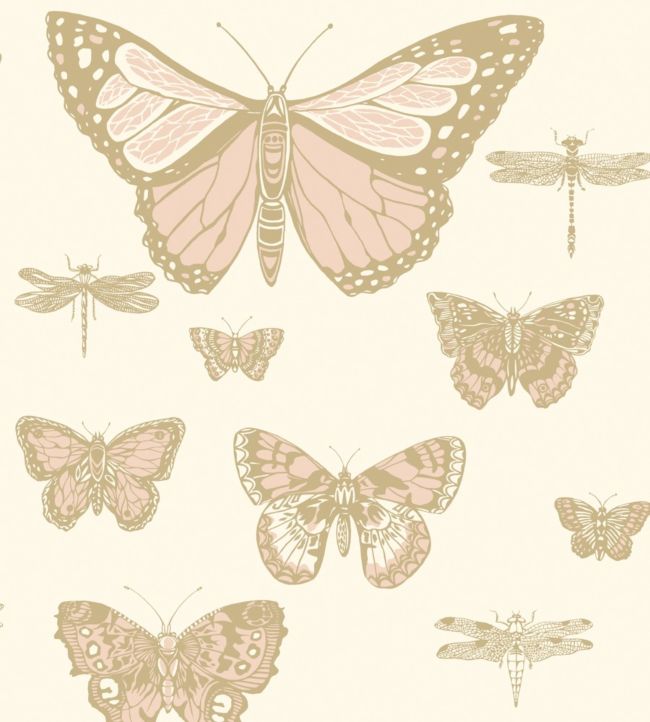 Butterflies & Dragonflies Wallpaper - Cream