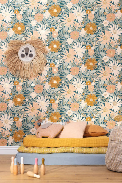 Marguerite Room Wallpaper - Blue
