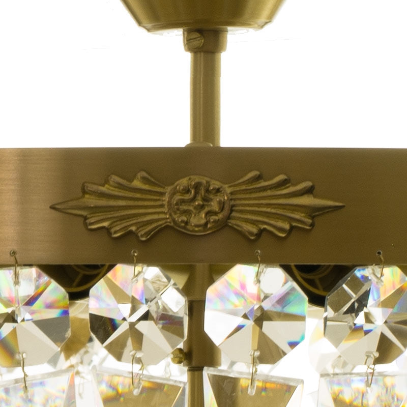 Brass palfond with crystals brass detail