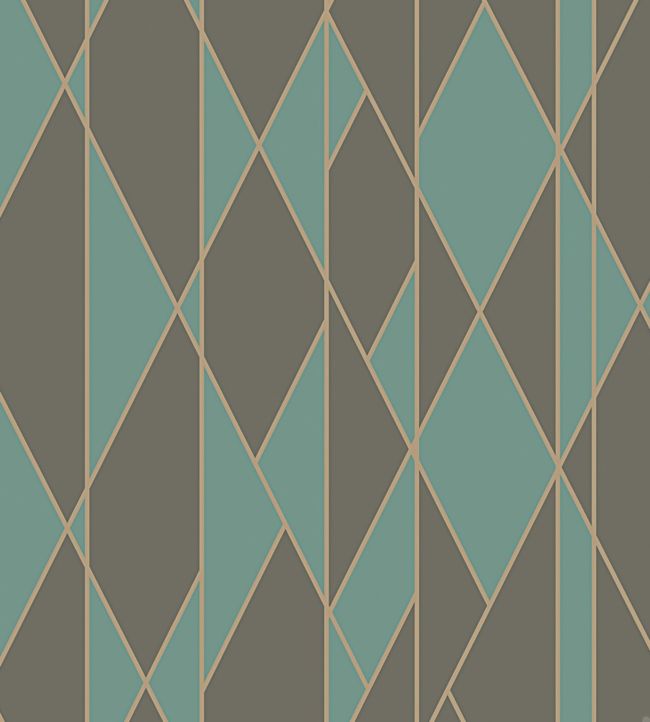 Oblique Wallpaper - Teal 