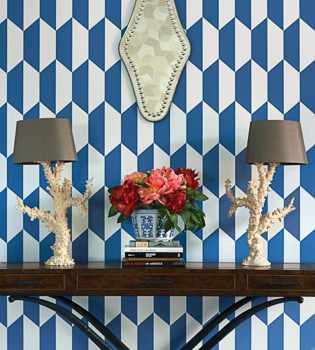 Tile Room Wallpaper - Blue