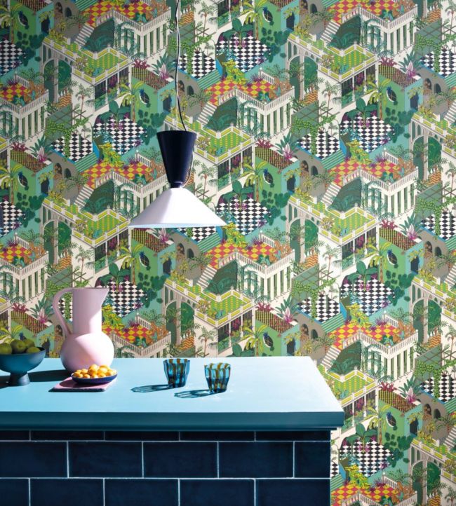 Miami Wallpaper - Green - Cole & Son