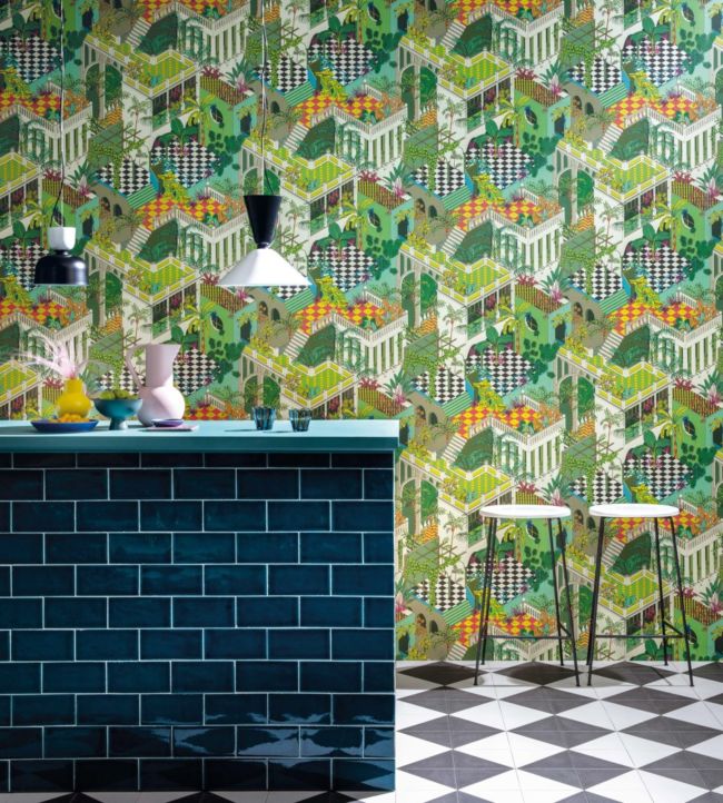 Miami Wallpaper - Green - Cole & Son