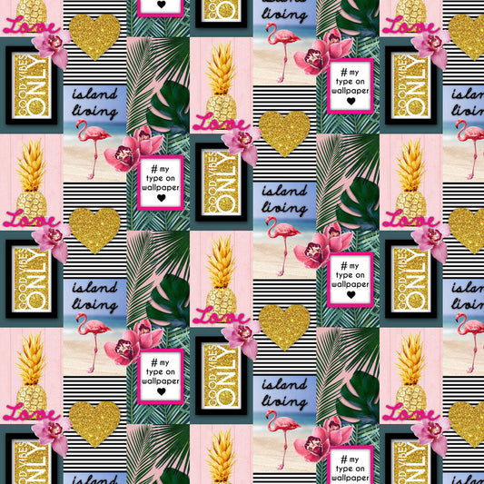 Island Living Wallpaper - Multicolor