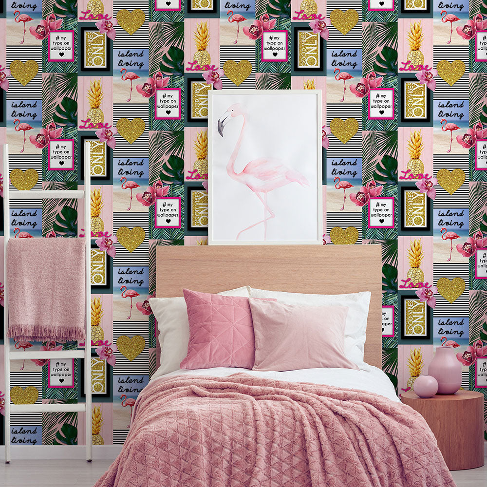 Island Living Room Wallpaper - Multicolor
