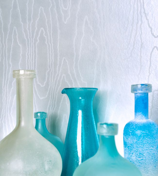 Watered Silk Wallpaper - Silver - Cole & Son