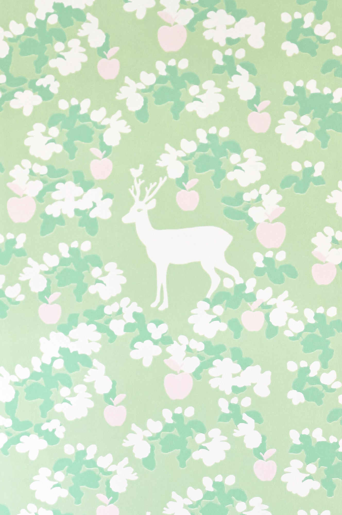 Apple Garden Green Wallpaper - Majvillan