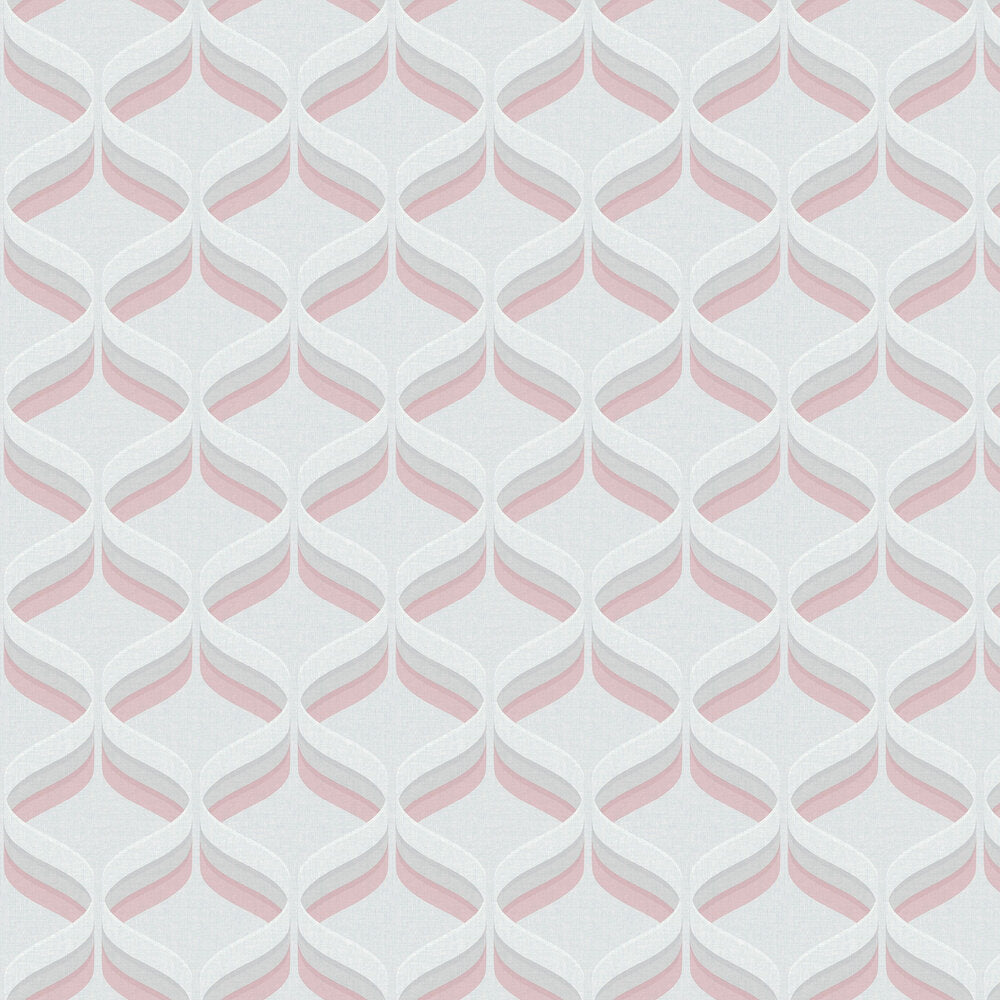 Retro Ogee Wallpaper - Pink