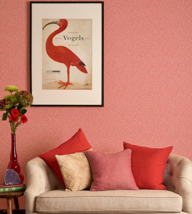Vermicelli Room Wallpaper - Pink