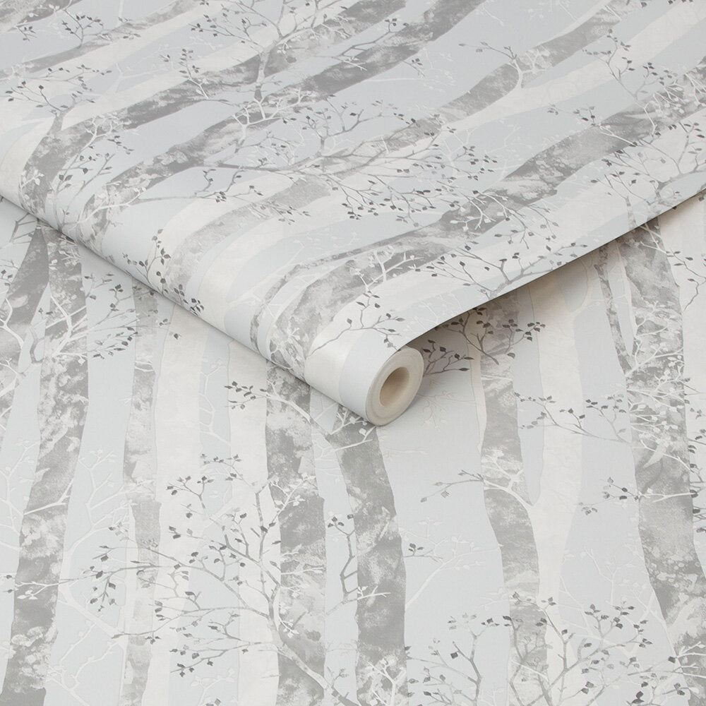 Dappled trees Wallpaper - Silver