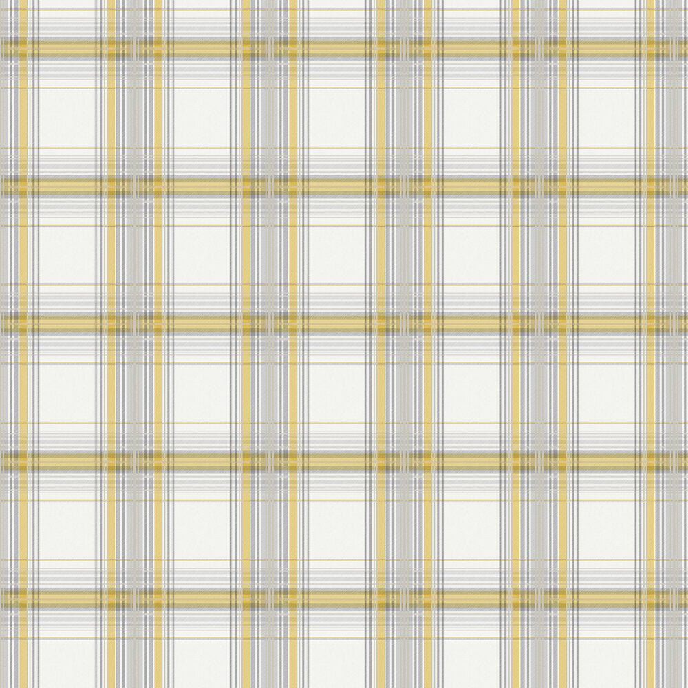 Iona Check Wallpaper - Yellow