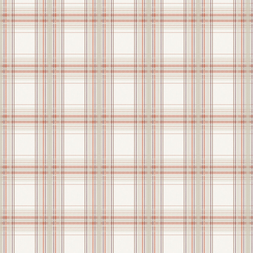 Iona Check Wallpaper - Pink
