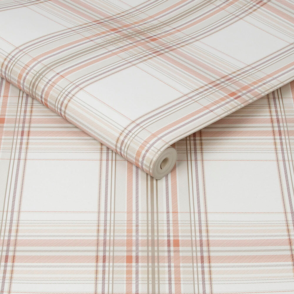 Iona Check Wallpaper - Pink