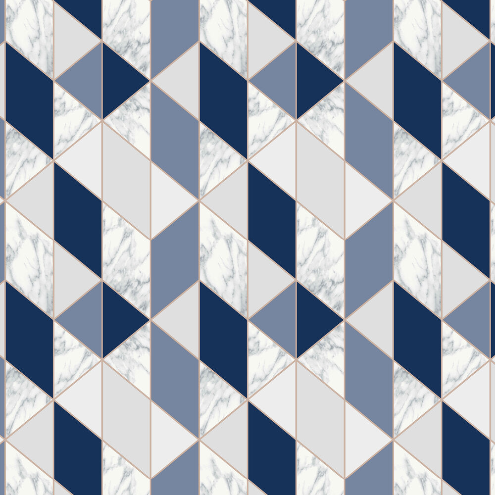 Marble Geo Wallpaper - Blue
