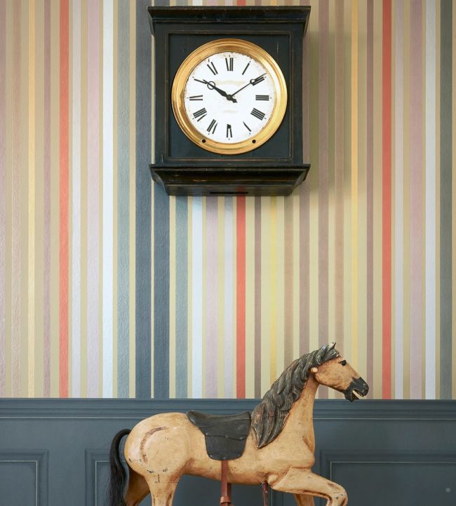 Carousel Stripe Wallpaper - Sand - Cole & Son