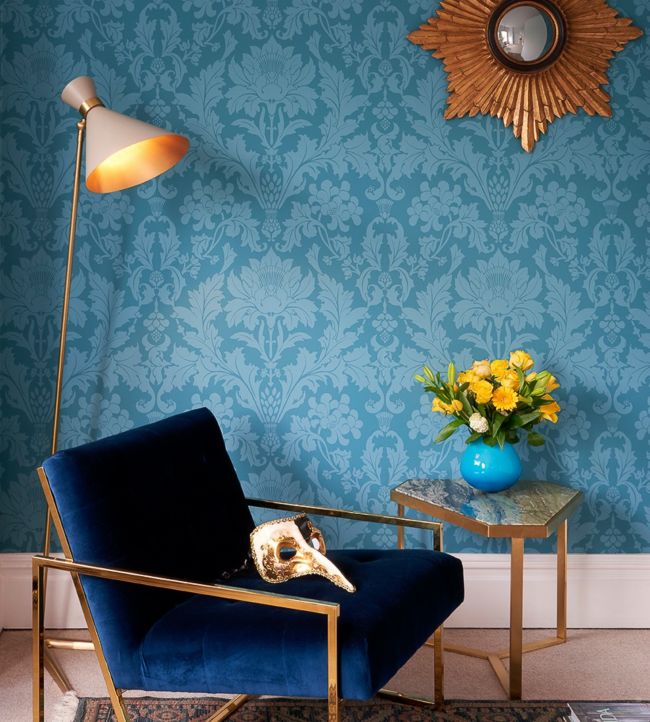 Fonteyn Wallpaper - Teal - Cole & Son