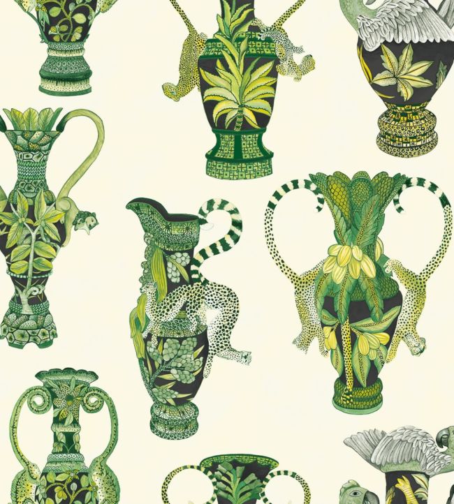 Khulu Vases Wallpaper - Green