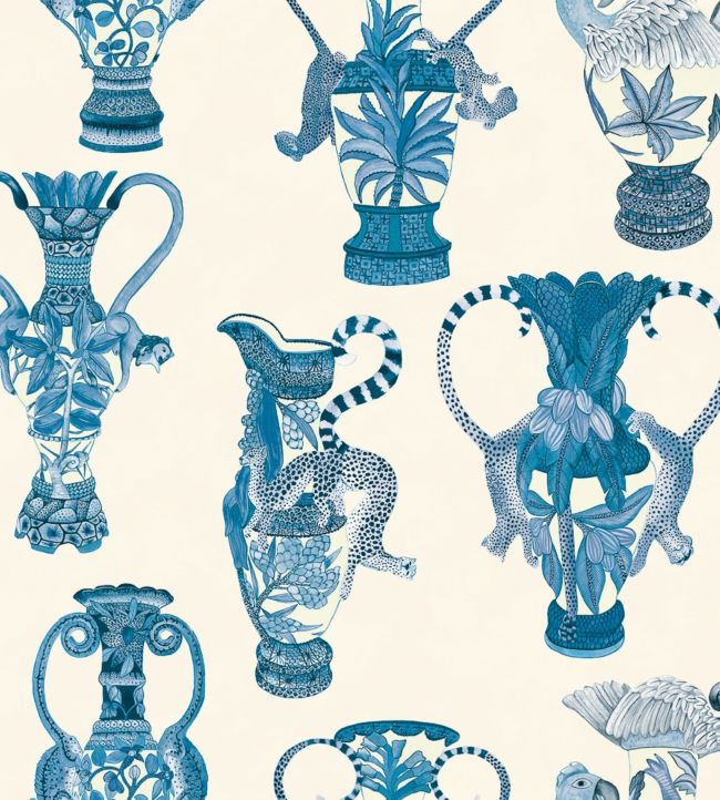 Khulu Vases Wallpaper - Blue