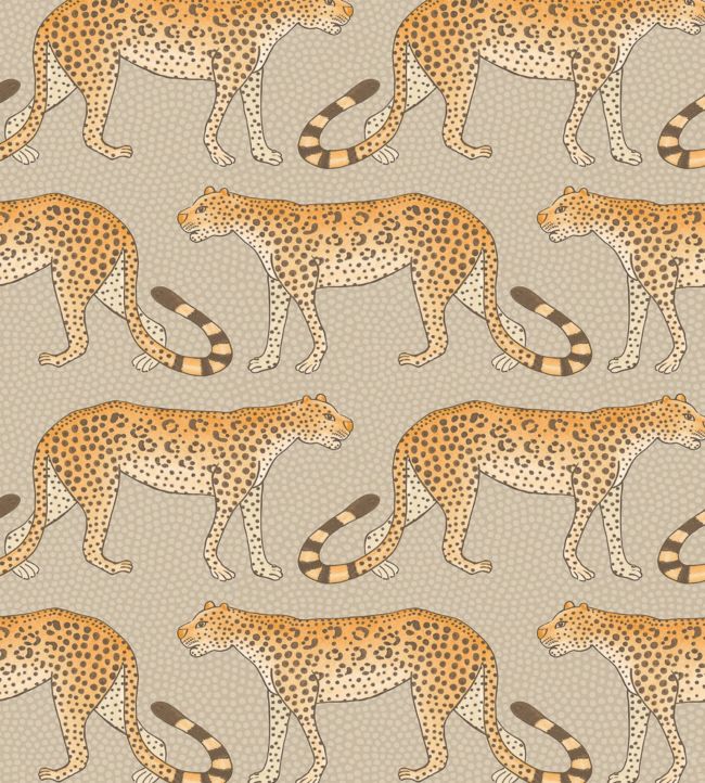 Leopard Walk Wallpaper - Yellow