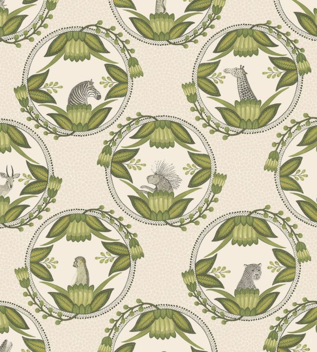 Ardmore Cameos Wallpaper - Green - Cole & Son