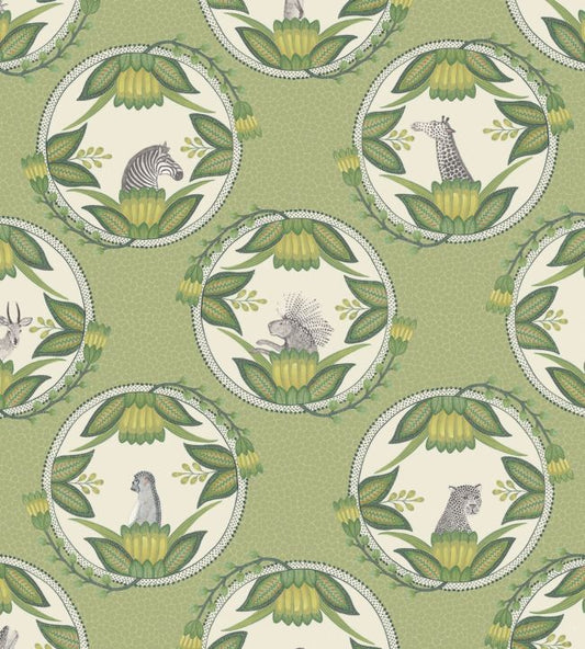 Ardmore Cameos Wallpaper - Green - Cole & Son