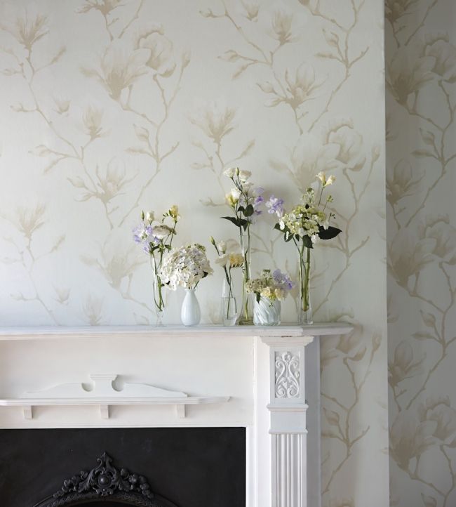 Lotus Room Wallpaper - White