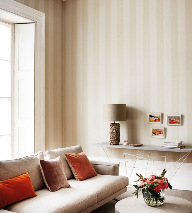 Jaspe Stripe Wallpaper - Cream - Cole & Son