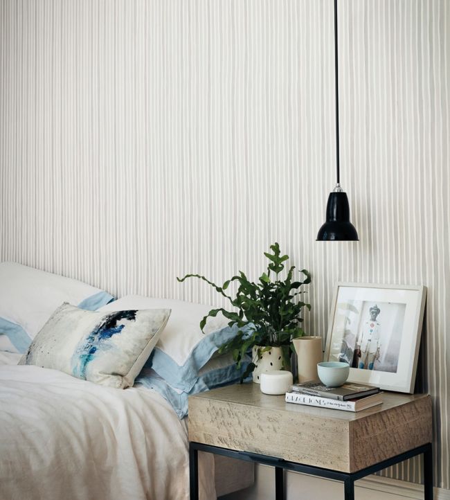 Croquet Stripe Room Wallpaper - Gray