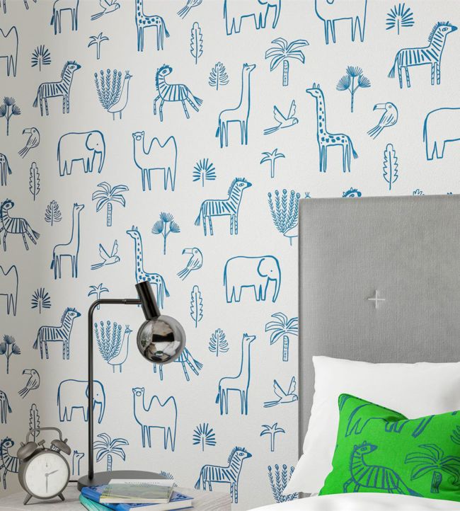 Funky Jungle Room Wallpaper 2 - Blue