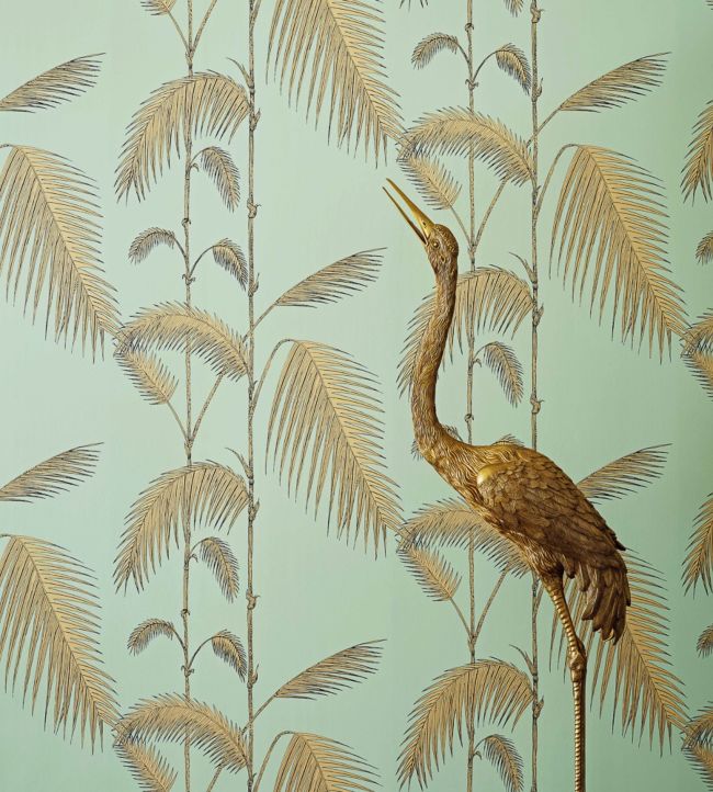 Palm Leaves Room Wallpaper - Teal