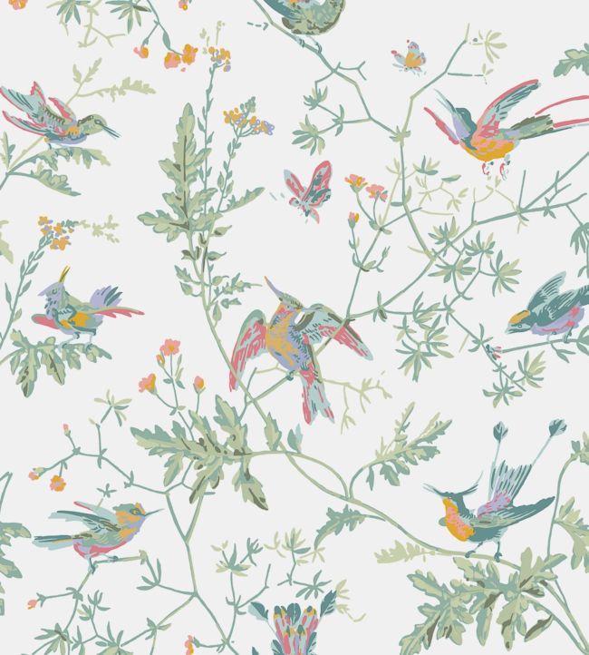 Hummingbirds Wallpaper - Multicolor