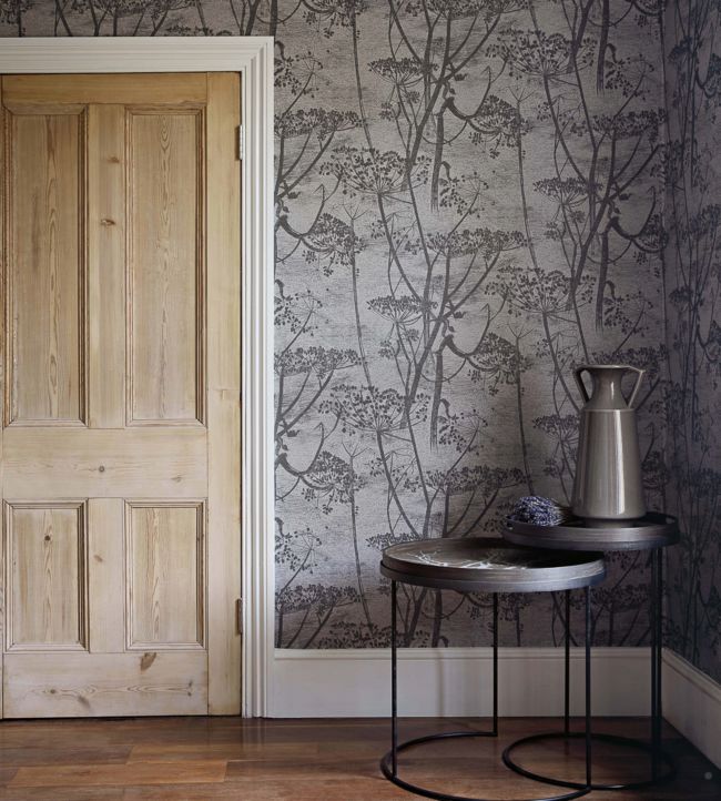 Cow Parsley Room Wallpaper - Gray