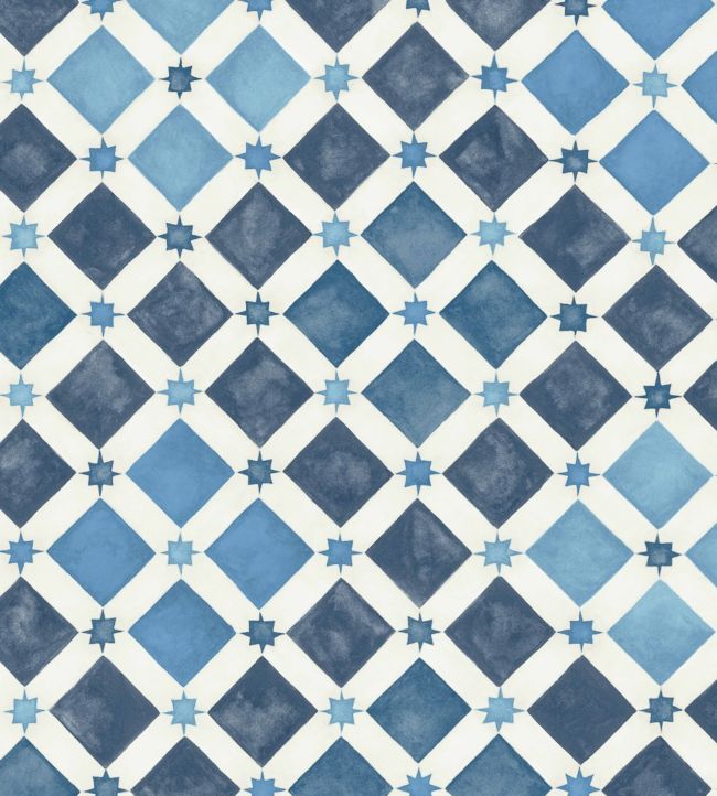 Zellige Wallpaper - Blue 