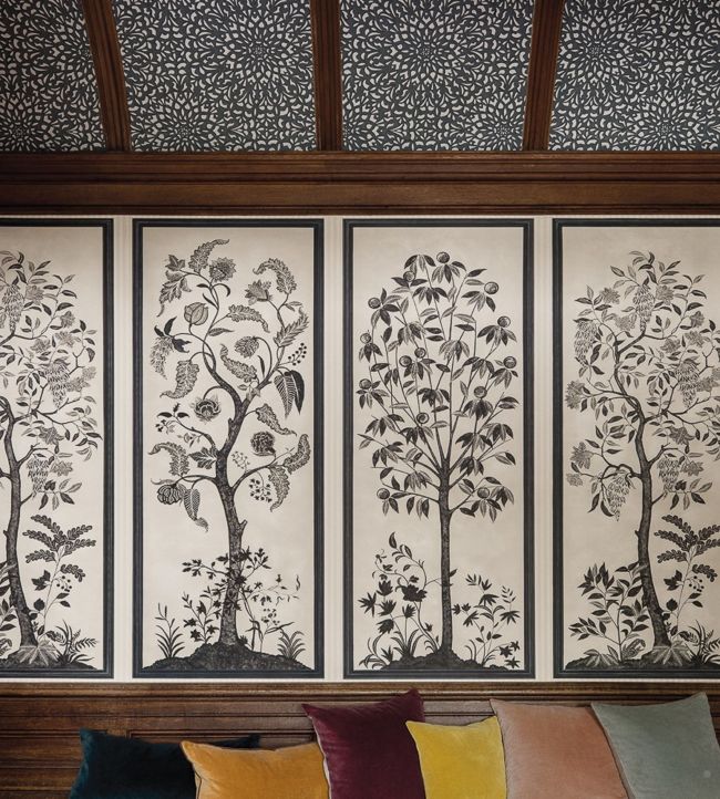 Trees of Eden Life Room Wallpaper - Gray