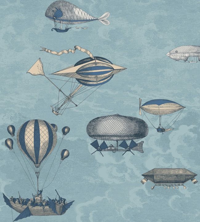 Macchine Volanti Wallpaper - Blue - Cole & Son