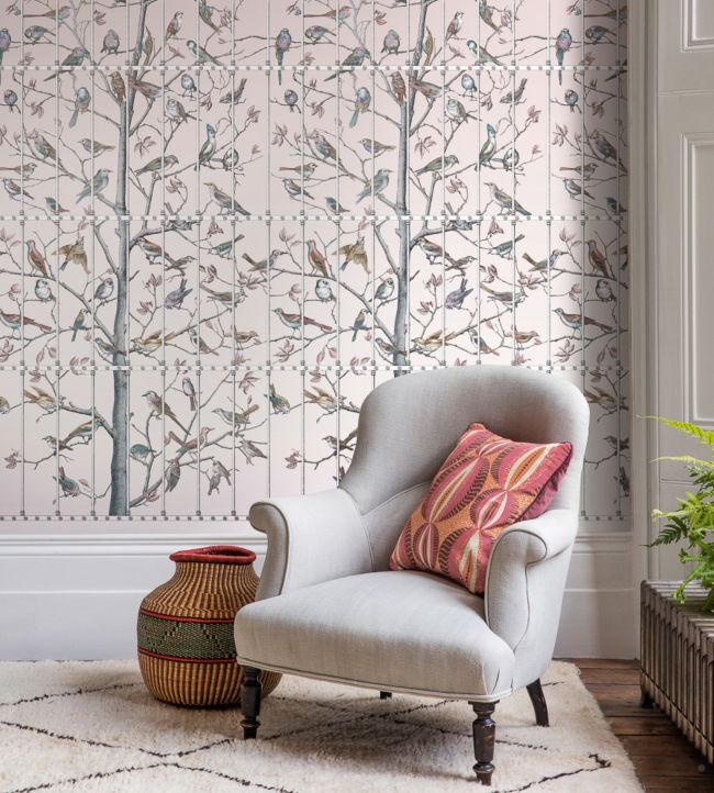 Uccelli Wallpaper - Pink - Cole & Son