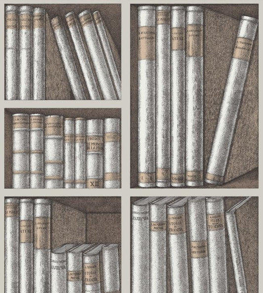  Ex Libris Wallpaper - Gray - Cole & Son