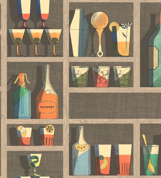 Cocktails Wallpaper - Brown - Cole & Son