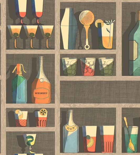 Cocktails Wallpaper - Brown - Cole & Son