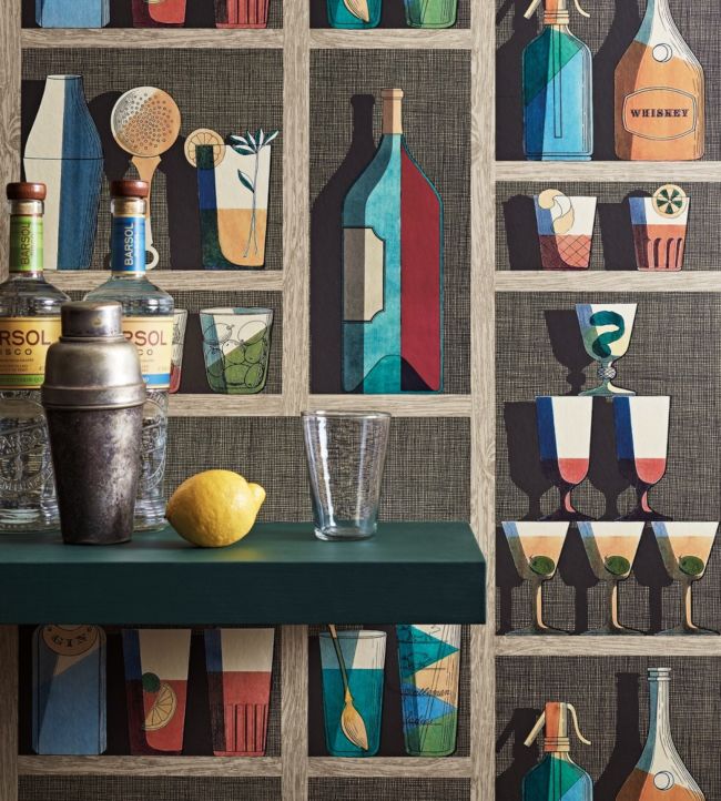 Cocktails Wallpaper - Brown - Cole & Son